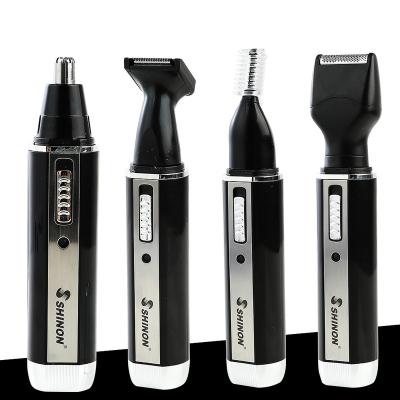 China Household Multifunctional Portable Home Use 4 In 1 Electric Black Nose Hair Trimmer Kit for sale