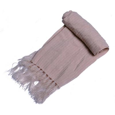 China Fashion acrylic warm fringe polyester winter scarf shawl blanket pashmina knitting scarf for women for sale