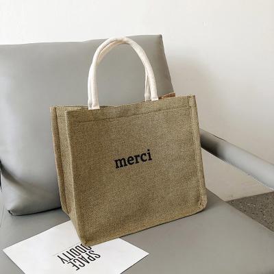 China Lady Cotton Tote Bags With Logo Custom Printed Cotton Bag Shopping Linen Tote Bag One Main Big Femm Bag Capac One Main Cloth for sale