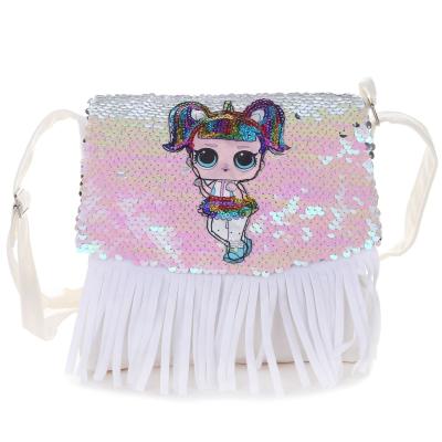 China Creative Princess Kids Mini Bags Cross Body Bag Lady Trendcy Influence Girl Coin Cartoon Sling Bag Cute Summer Sequined Purse for sale