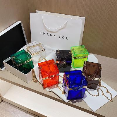 China Women Jelly Purse Fashion Girl Purses Clear PVC Fashion Square Mini Shoulder Messenger Bag Transparent Handbags for sale