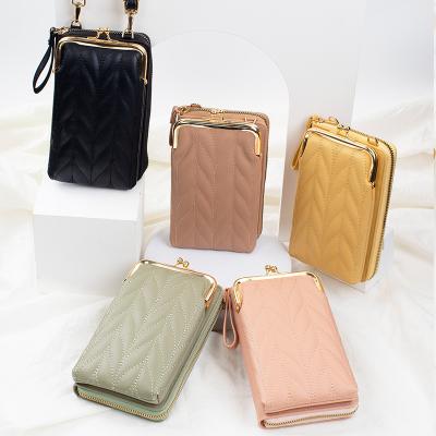 China Shoulder Women Waterproof Cross - Body Bag Purse Cell Phone Bag Leather Mobile Pouch Women for sale