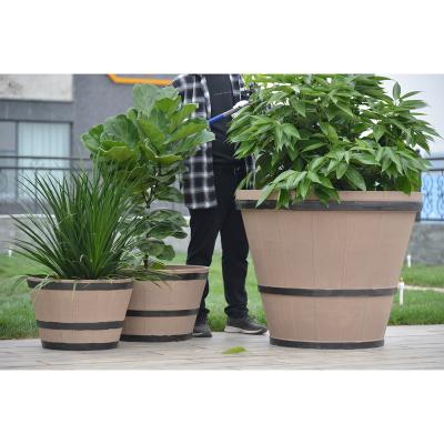 China Eco-Freindly Greenship Large Floor Indoor Outdoor Wooden Plastic Garden Planter for sale