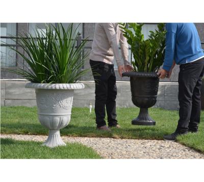 China Art Decor Greenship Garden Outdoor Use Large Urn Plastic Pot For Decoration for sale