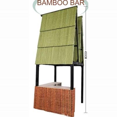 China Sun Shade/Functional Bamboo Bar/Synthetic Tiki Thatch Display Bar With HDPE Roof Tiles In Zoos Use for sale