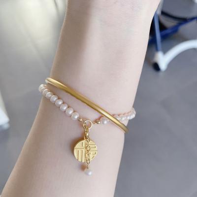 China 2022 Other New Natural Pearl Luck Baroque Bracelet For Women Bracelet Chinese Character Bracelet Chaoren Jewelry for sale