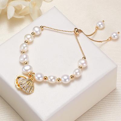 China Other Baroque Women's Shell Pendant Charm Bracelet For Pearl New Freshwater Pearl Bracelet Fashion Jewelry for sale