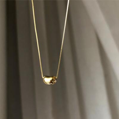 China The Other Titanium Steel Chain Rose Gold Non-Fading Necklace Women's Love Heart Clavicle Bean Pendant Necklace Minimalist Glossy Acacia for sale