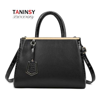 China Trendy Fashion Taninsy Large Women Cross - Body Exquisite Handbag Emboss PU Lychee Match Crocodile Design Lady Office Leather Tote Bag for sale