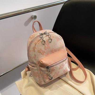 China Taninsy Korea Style Jacquard Casual Anti-theft Cloth Women's Backpack Shopping Travel Ladies Shoulder Backpack Bag (Figured Cloth) for sale