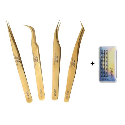 China Multi Functional Stainless Steel Eyelash Extension Tweezers Kits Professional Volume Eyebrow Tweezers for sale