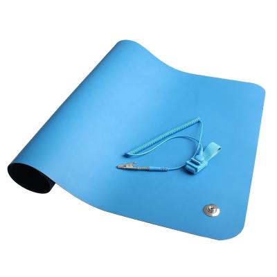 China Cleanroom Protective ESD Mat With Melting Cord 2mm Thickness Various Color Anti-Static Mat High Temperature Resistance for sale