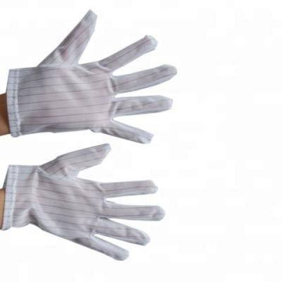 China Antistatic Clean Cloth ESD Gloves Palm Lint Free PVC Dotted Antistatic Gloves for sale