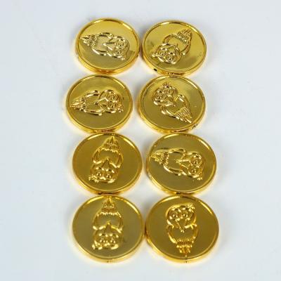 China Customized Price Plastic Old Engraved Gold Coin for sale