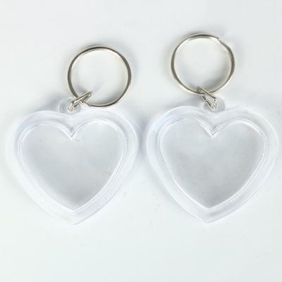 China Promotional Activities Fashion Custom Design Heart Shape Photo Frame Key Ring for sale