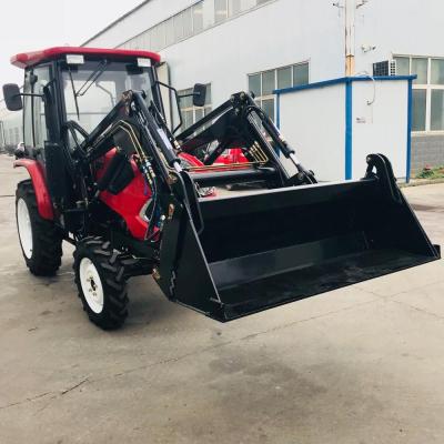 China Factory Farm Tractor Use and 4WD Through Wheel 50 Hp Tractor with Front End Loader and Rear Hoe for sale