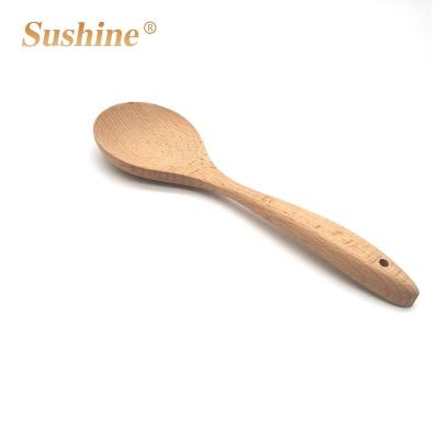 China High Quality Wooden Beech Rice Soup Spoon Utensil Kitchen Utensil Stocked Durable for sale