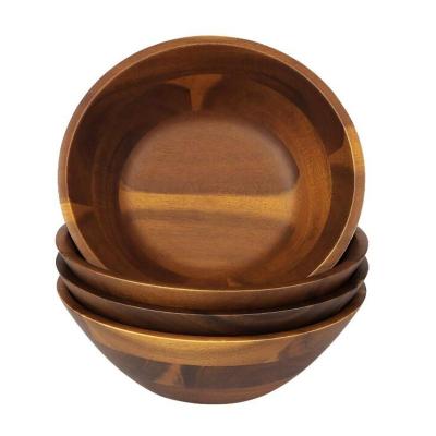 China Original Eco-Friendly Eco-Friendly Child Friendly Wooden Bowl Salad Bowl Acacia Wood Tableware Kitchenware for sale