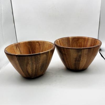 China 100% viable wholesale acacia wood serving bowl for large wooden fruit or salad bowl for sale