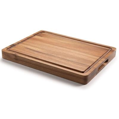 China Original Disposable Wooden Chopping Board Cutting Board for Serving Organic Chopping Plate with Juice Groove for sale