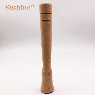 China Eco-friendly Beech Wood Ginger Crusher Spices Pestle Mortar Garlic Press for sale