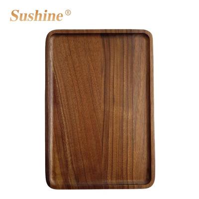 China Wholesale Cheap Disposable Black Walnut Wooden Steak Cutting Dish for sale