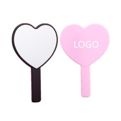 China Custom Heart Shaped Compact Mirror Custom Personalized LOGO Cosmetic Makeup Handheld Mirrors Hand Mirror for sale