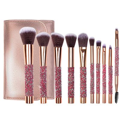 China Angular blush 2022 blushes wholesale Diamond Makeup Brushes Cosmetic 10pcs private label makeup set brush for sale