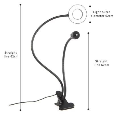 China With Cell Phone Holder 2 In 1 Live Stream Light With Round LED Ring Lights, Beauty Selfie Lights With Flexible Long Arm Phone Holder for sale