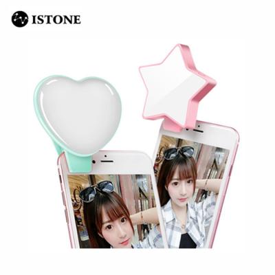 China Heart Star Shape Instant Light Rechargeable Selfie LED For Make Up Live Stream Video 7*7.1*1.4cm for sale