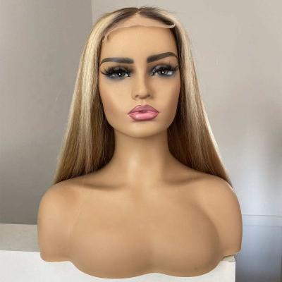 China Stand PVC mannequin head with female shoulders for wig display female African American mannequin head mannequin head and bust for sale