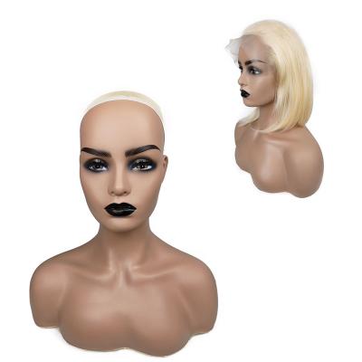 China With Wig African American Wig Display Mannequin Head With Realistic Half Shoulder Body Beautiful Double Shoulder Manniquin Wig Head for sale