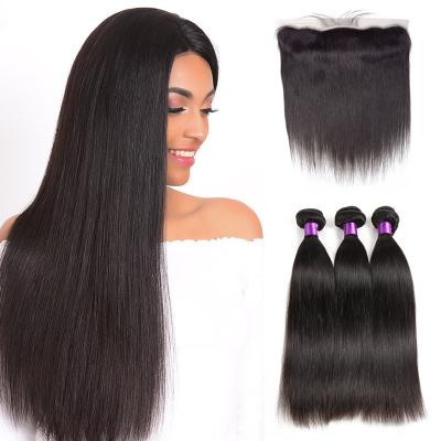 China Cheap Unprocessed Barely Soft Soft Thick Shedding Brazilian Human Hair 10a Weave , Raw Virgin Brazilian Straight Bone Cuticle Aligned Hair for sale