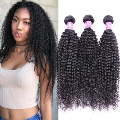 China Afro Virgin Kinky Curly Human Raw Cuticle Hair Extension 9A Barely Shedding Natural Short Straight Soft Thick Shedding Peruvian Kinky Curly Hair Extension 3 Bundles for sale