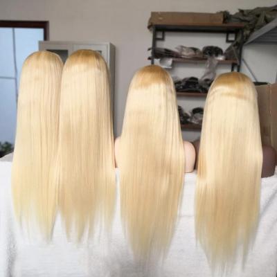 China Silky Straight Wave 12A Grade Brazilian Virgin Cuticle Aligned Straight Full Lace Human Hair Wig Seller 613 Color Hair Products For Black Women for sale