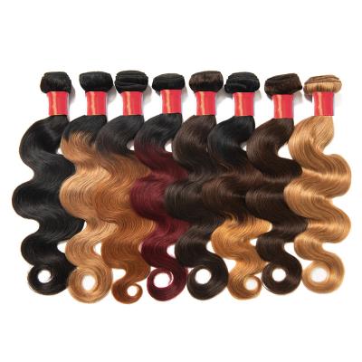 China Hair Supplier Raw Virgin Malaysian Hair 10a Grade Two Tone Colored Hair Soft Smooth Thick Shedding Barely Bundles With Closure for sale