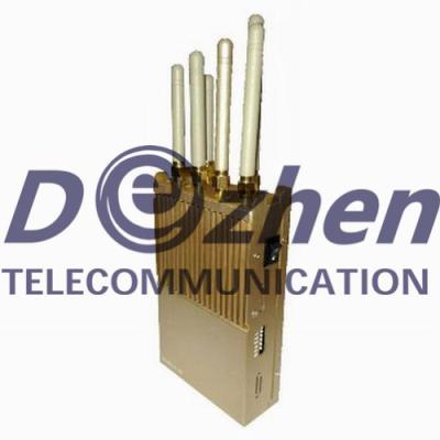 China Hand - Held Mobile Phone Signal Jammer R + 25dBm Per Band 400g Weight for sale