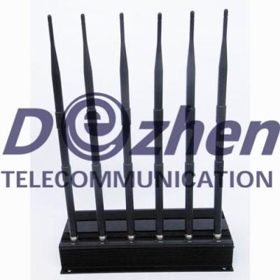 China UHF High Power Signal Jammer 6 Antenna With 15 Wattage Total Output Power for sale