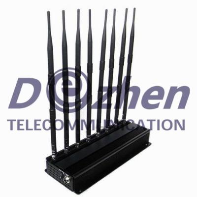 China High Power WiFi Gps Signal Jammer Blocker , Lojack Handheld Cell Phone Jammer UHF VHF for sale