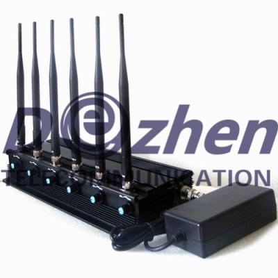 China 6 poder superior ajustável WiFi da antena 15W, GPS, jammer do telefone celular à venda