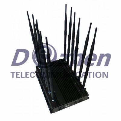 China 12-band Jammer Cell Phone GSM CDMA 3G 4G WIFI GPS VHF,UHF and Lojack for sale