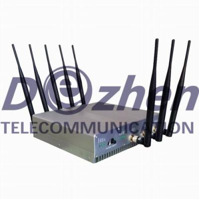 China 3G 4G Cell Phone High Power Signal Jammer , 8 Antennas Phone Signal Blocker 16W for sale