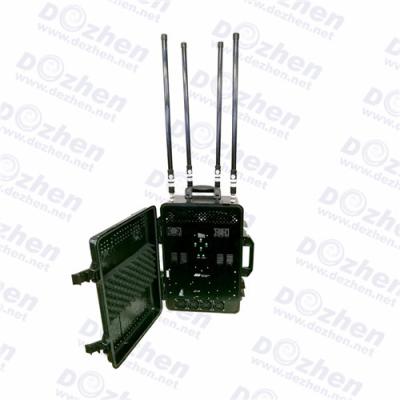 China Powerful Vehicle Military Draw Bar Box 6 Channels Walky-Talky UHF VHF Jammer Output Power 300W for sale