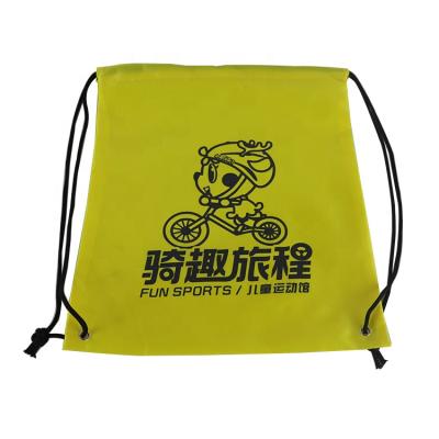 China Wholesale Eco Cheap Custom Size Polyester Promotional Handled Drawstring Bag for sale