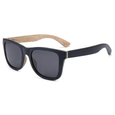 China Fashion Sunglasses OEM China Sunglasses Manufacturer Men's Skateboard Polarized Wooden Sunglasses for sale