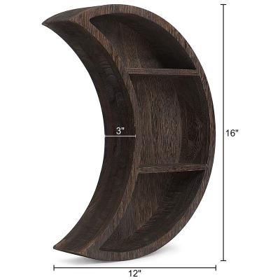 China (Full Size) Wall Decor Stain Adjustable Natural Wood Shelf Essential Oil Shelving Rustic Floating Shelves Moon Wall Shelf for sale