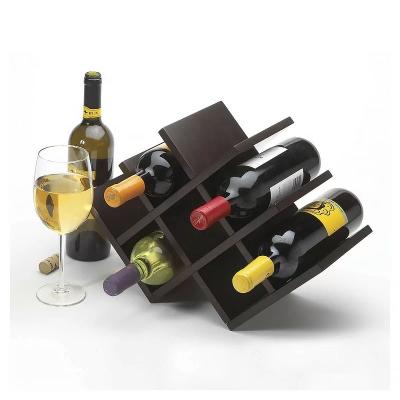 China Wall Mounted Wooden Wall Mounted Tabletop Wine Rack Decorative Metal Wine Rack 8 Decor for sale