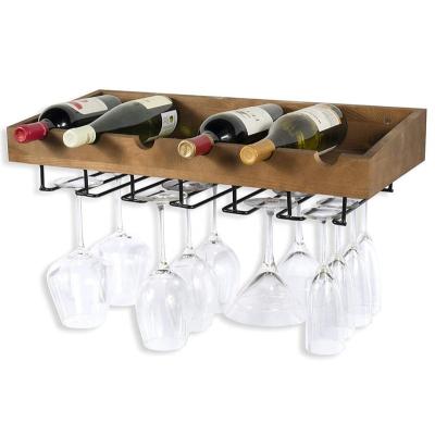 China Cork Storage Wine Glass Metal Wine Rack And Wine Rack Wooden Wall Mounted Rod 5 Long Sustainable for sale