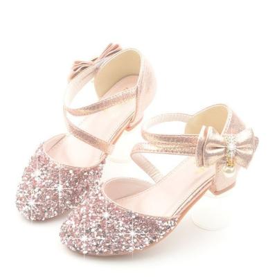 China Sparkle Rhinestone Embellished Ankle Strap Princess Shoes Cushioning For Babies for sale