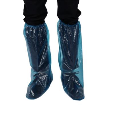 China CPE PP SMS Waterproof Disposable Foot Cover Long Latex PE Boot Cover for sale